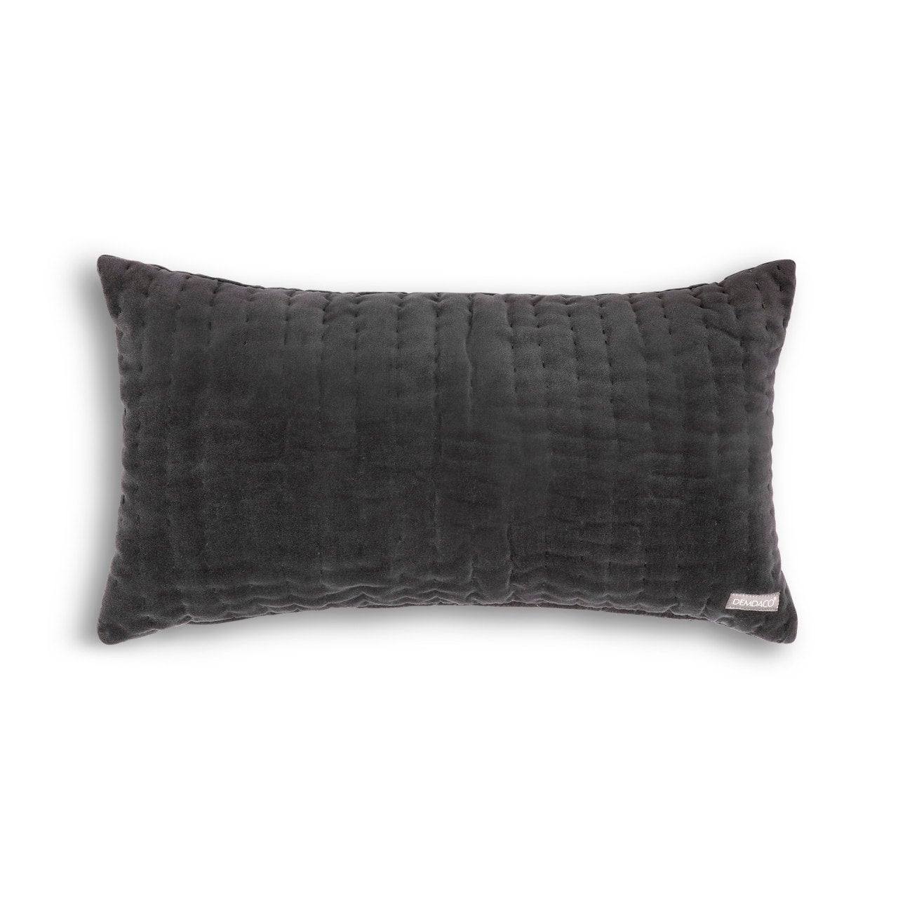 VELVET LUMBAR PILLOW CHARCOAL Allure & Co.