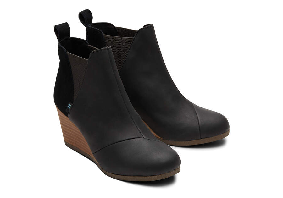 Toms black 2024 wedge bootie